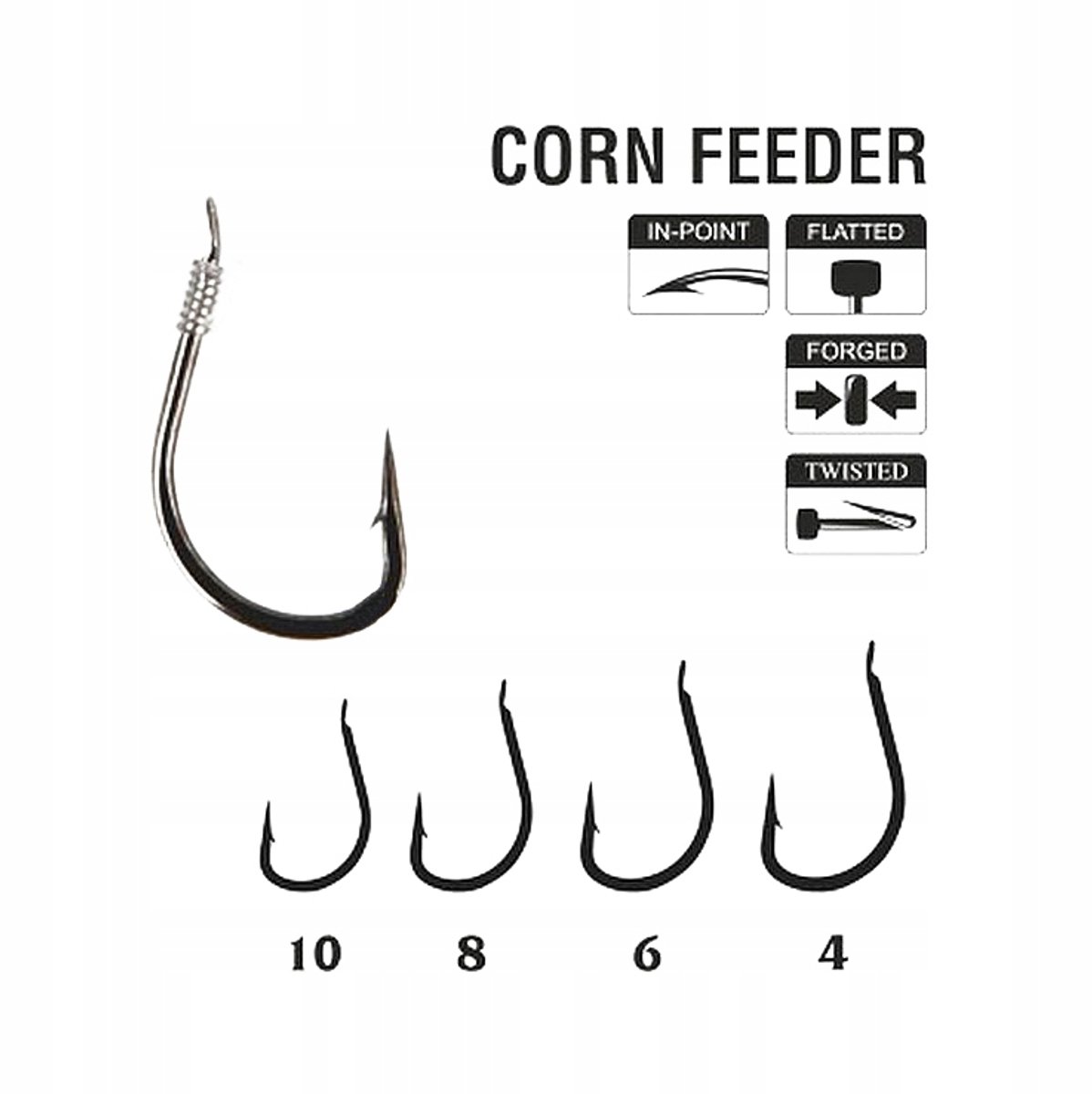 Traper Hikara Feeder Haken - Maat 10, 0,18 mm, 10 stuks