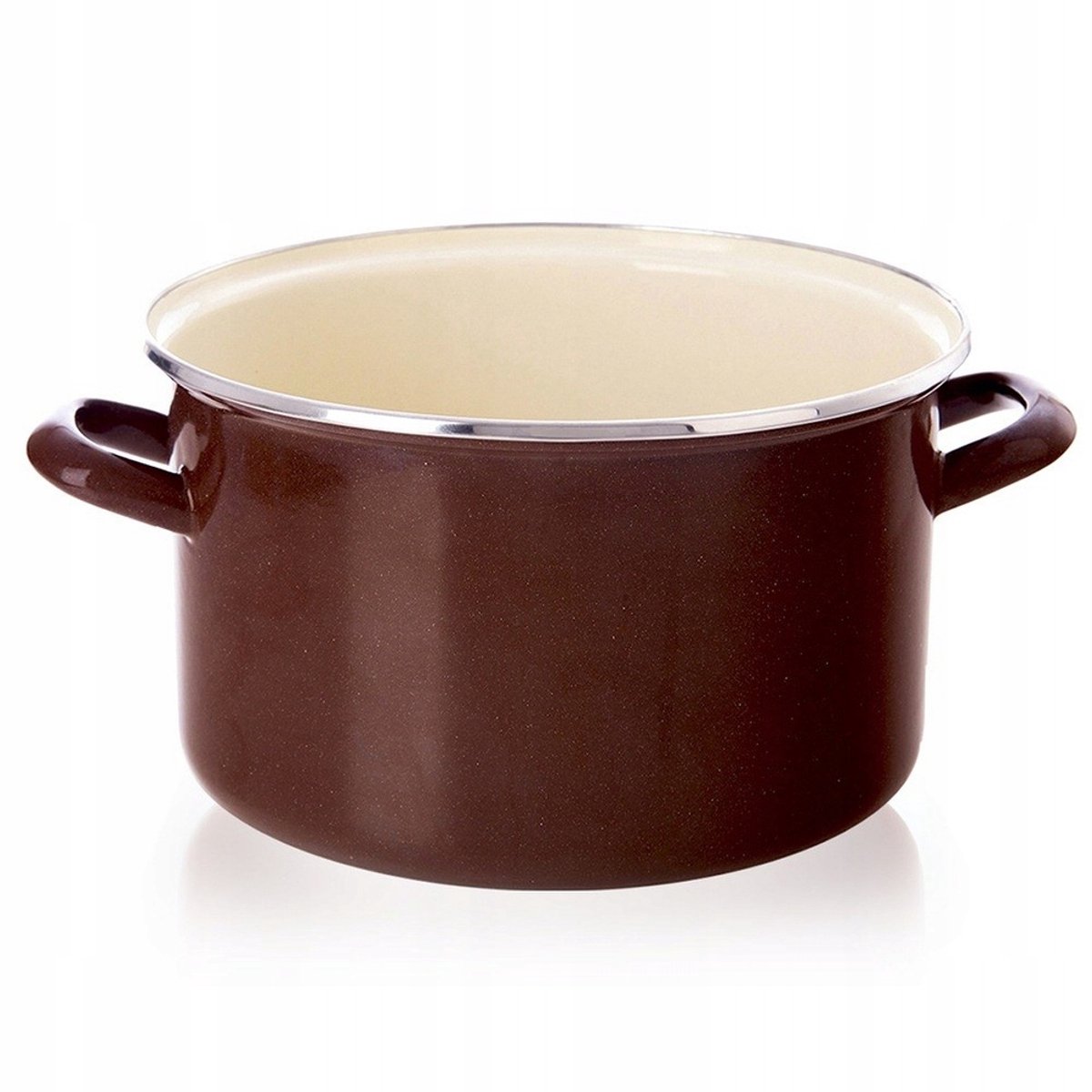 Bruine Emaille Pan 22 cm - 4L - Verzonden voor alle doeleinden