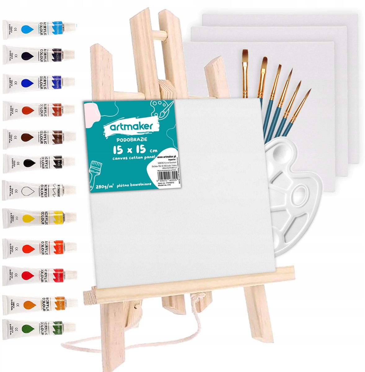 Compleet Schildersezel & Acryl Verf Set voor Kunstenaars