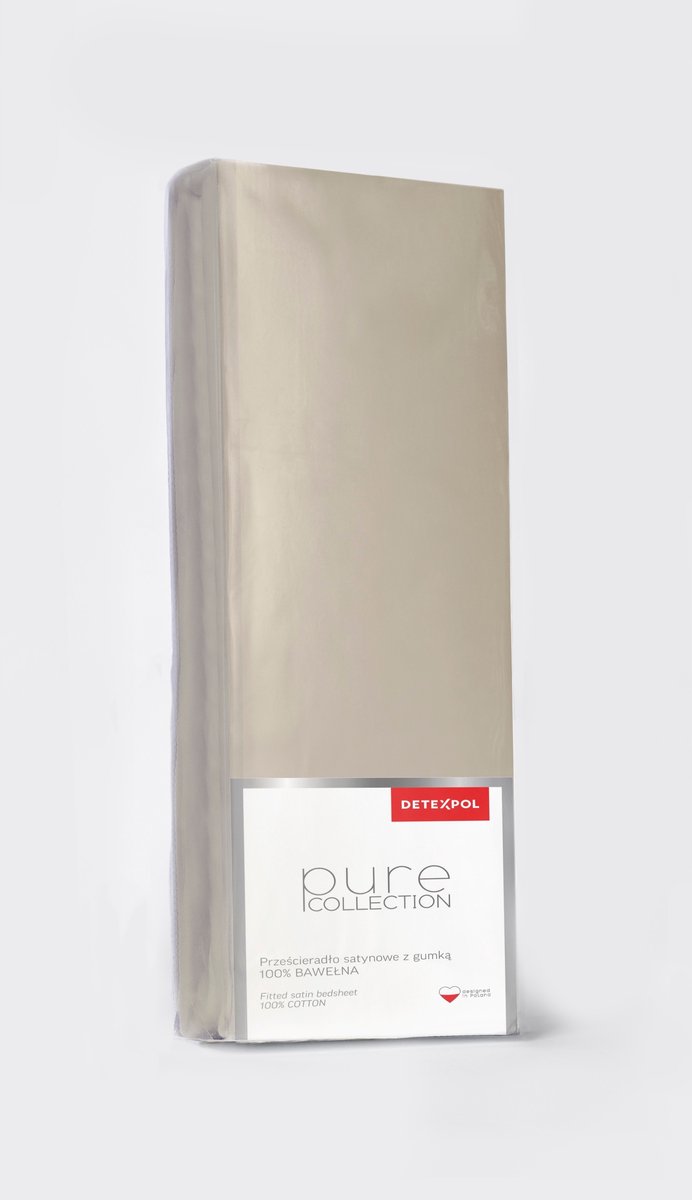 Detexpol Pure Satin Hoeslaken 140x200 cm - Zand Beige