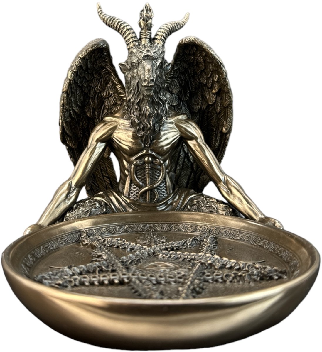 Veronese Baphomet Beeld - Bronskleurig, Handbeschilderd, Decoratief