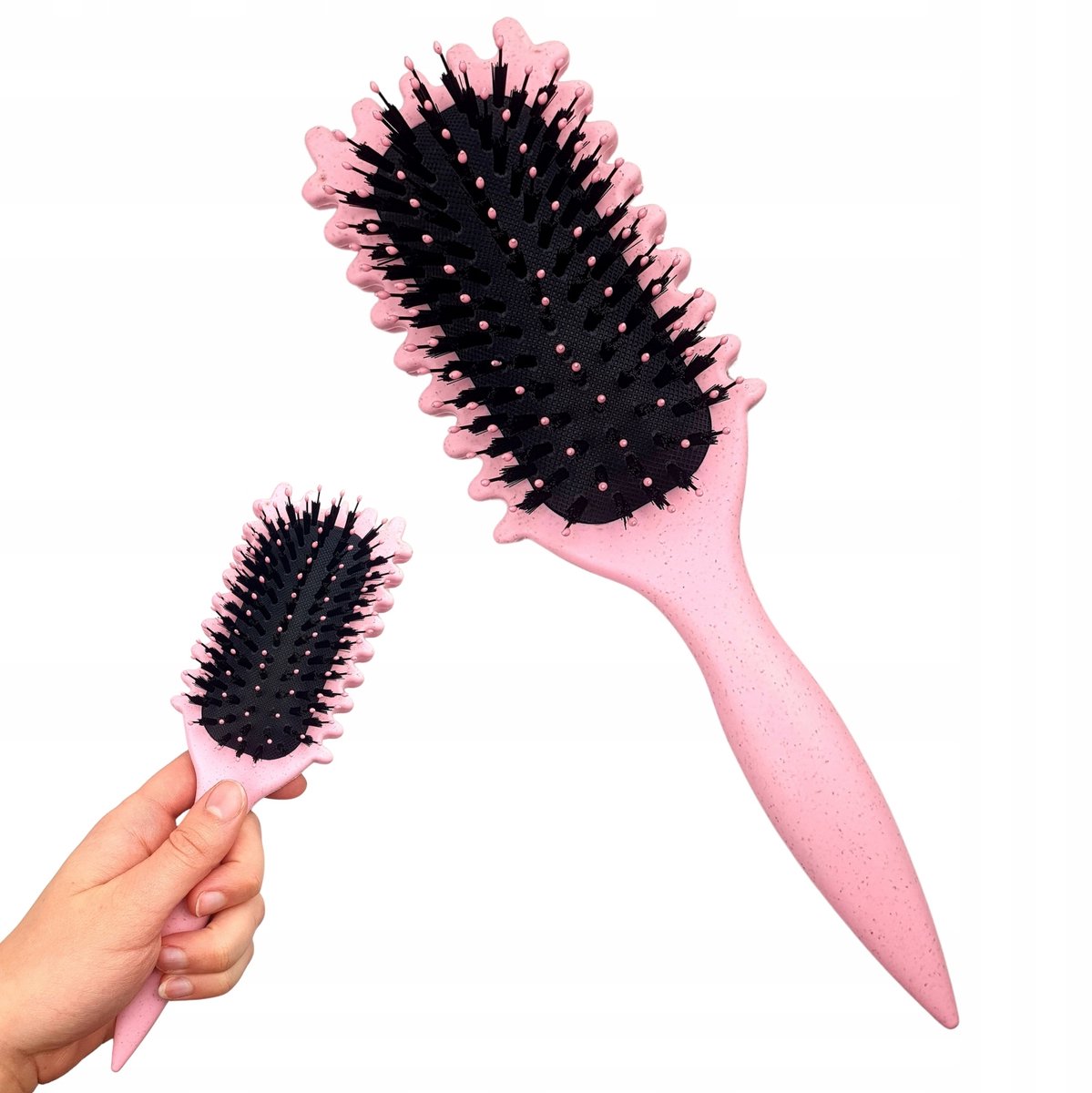 Roze Krulborstel - Definieert Krullen, Ontwart Zonder Pluis