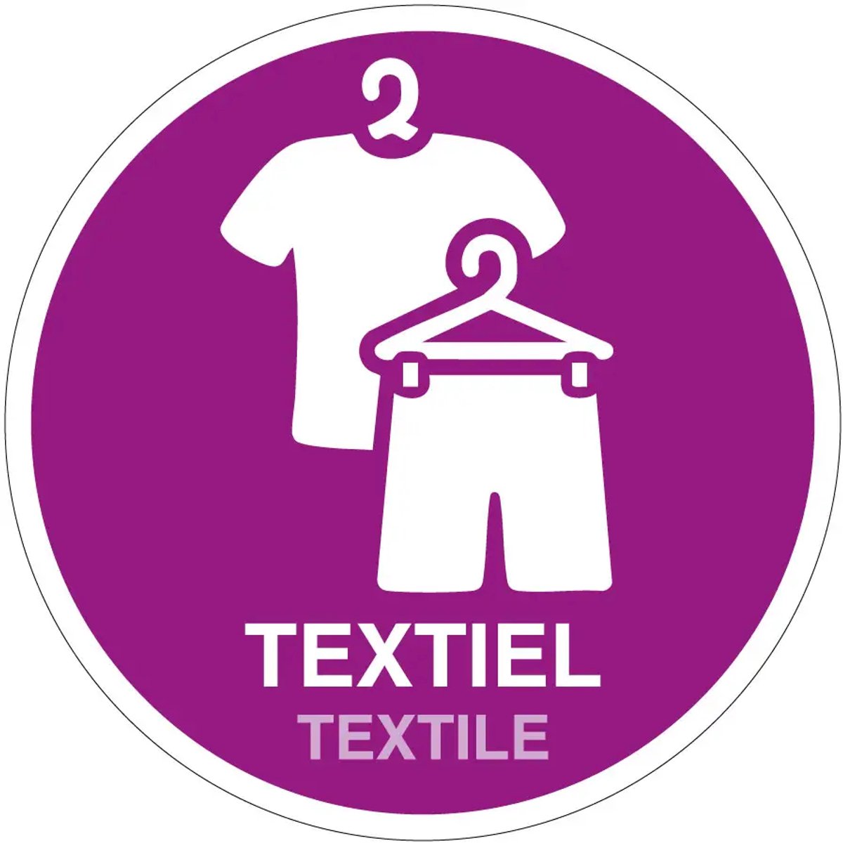 Textiel kleding afval sticker | 40 cm