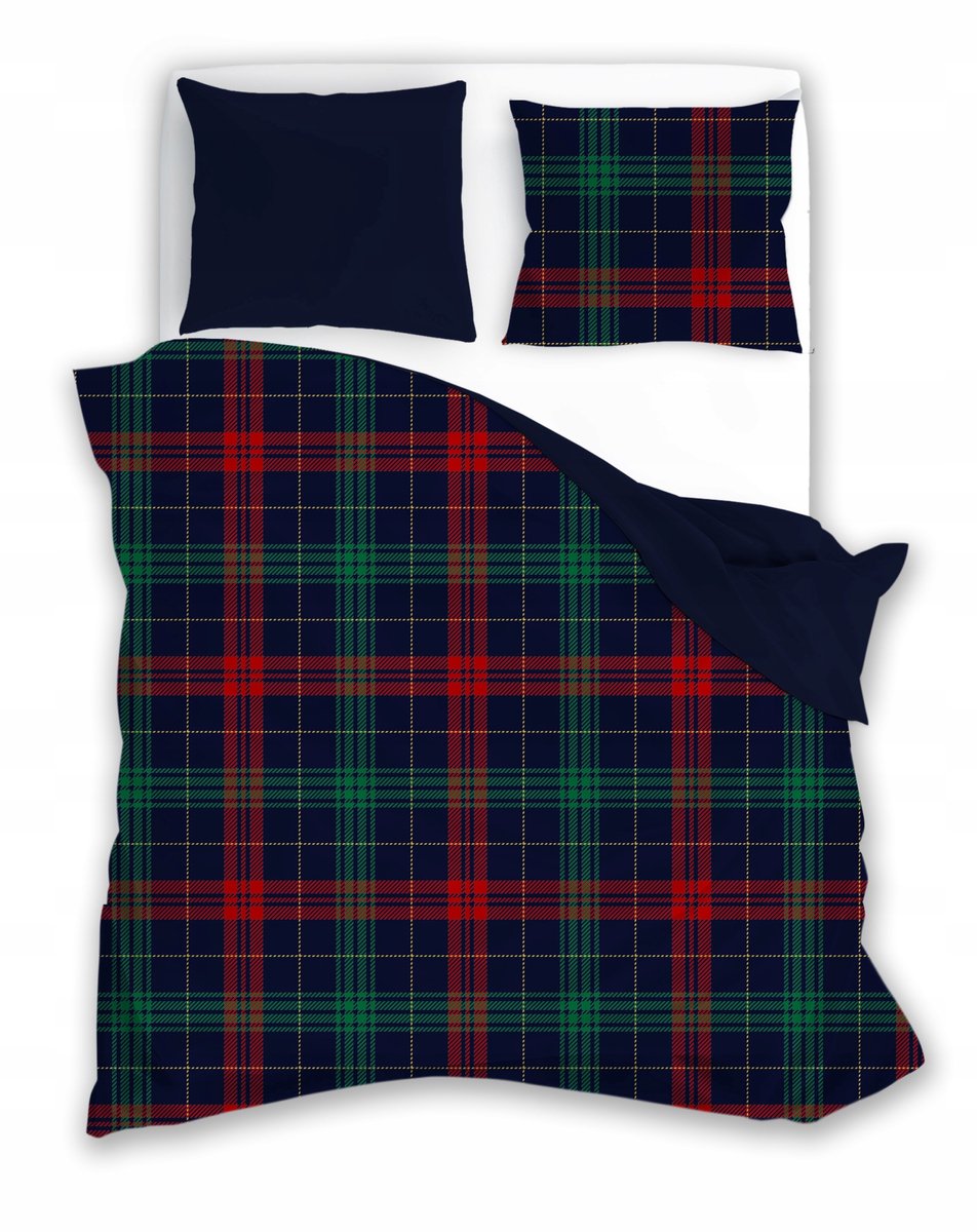 Kerst Dekbedovertrek 220x200 Rood Groen Blauw Geruit 100% Katoen