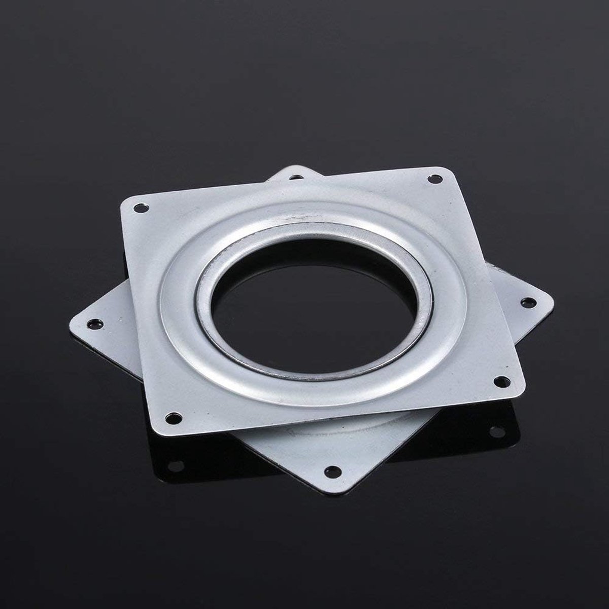 Famanu - 4 Inch Vierkante Lazy Susan Draaitafel Lagers Gegalvaniseerd Staal Roterende Lager Kwartelplaat Voor Tv Rack Computer Monitor Draaitafels