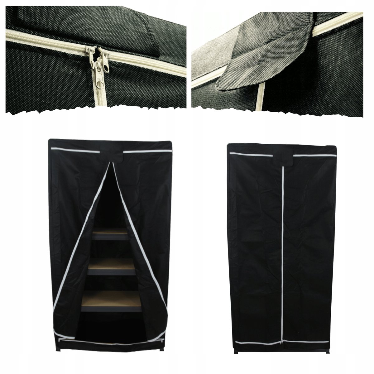 Zwarte Beschermhoes voor Rek 90x50x50cm - Duurzaam en Praktisch