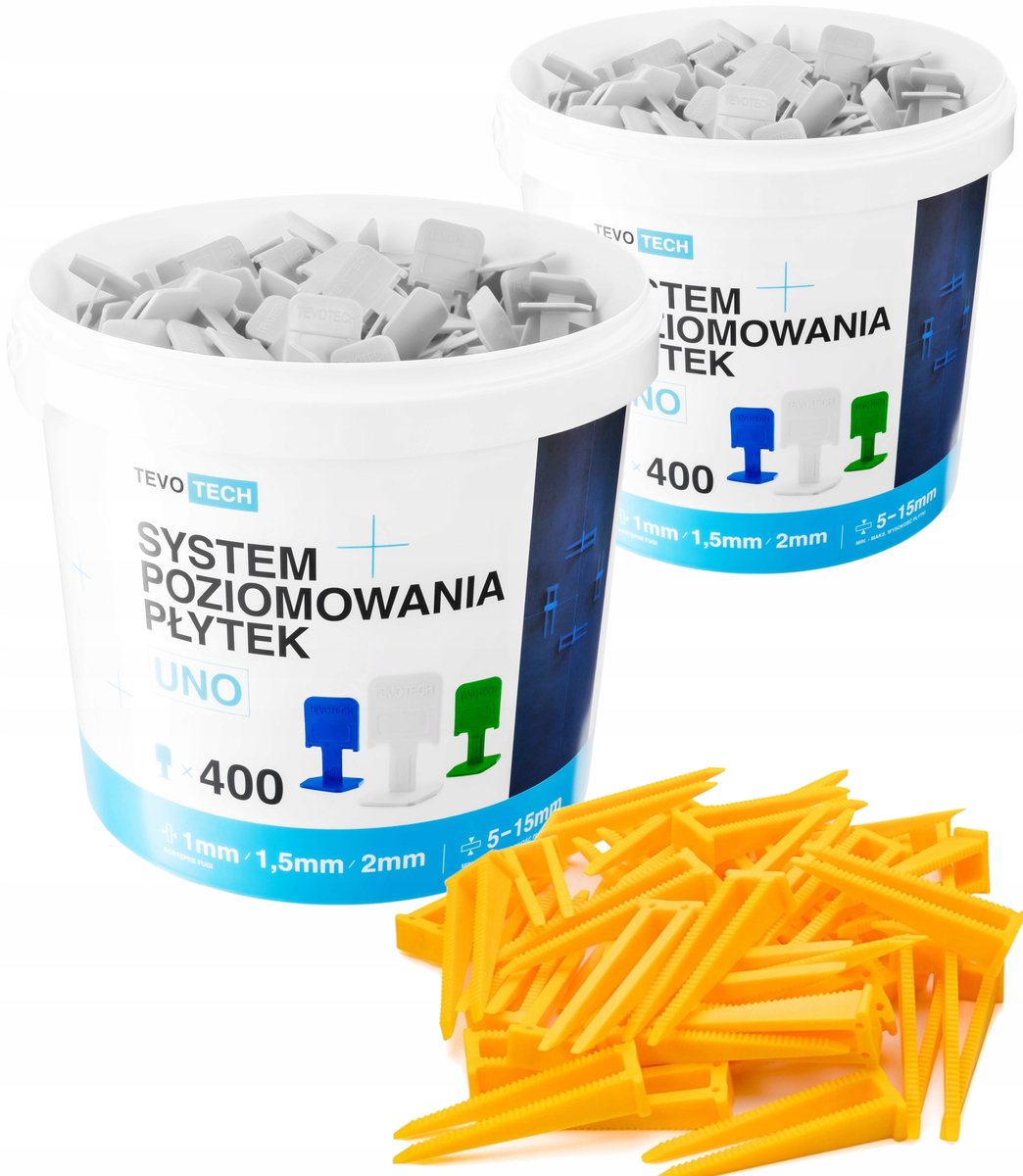 Tevotech Tegel Leveling Systeem - 800 Clips + 200 Wiggen (1,5mm Voeg)