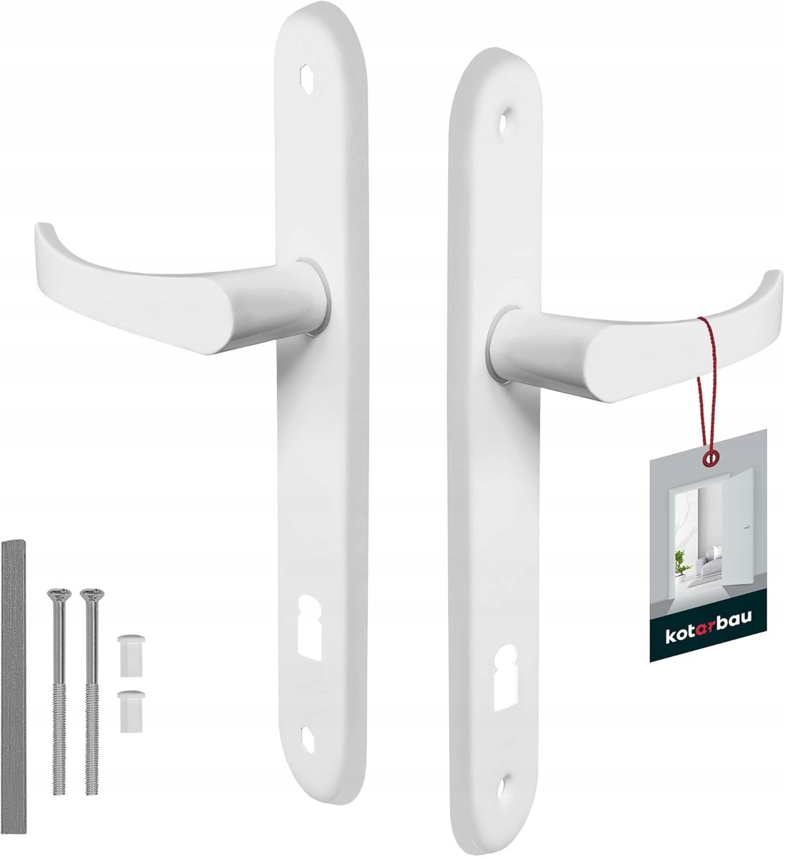 Kotarbau Deurklink 90mm Rechts/Links Blokslot Wit Aluminium