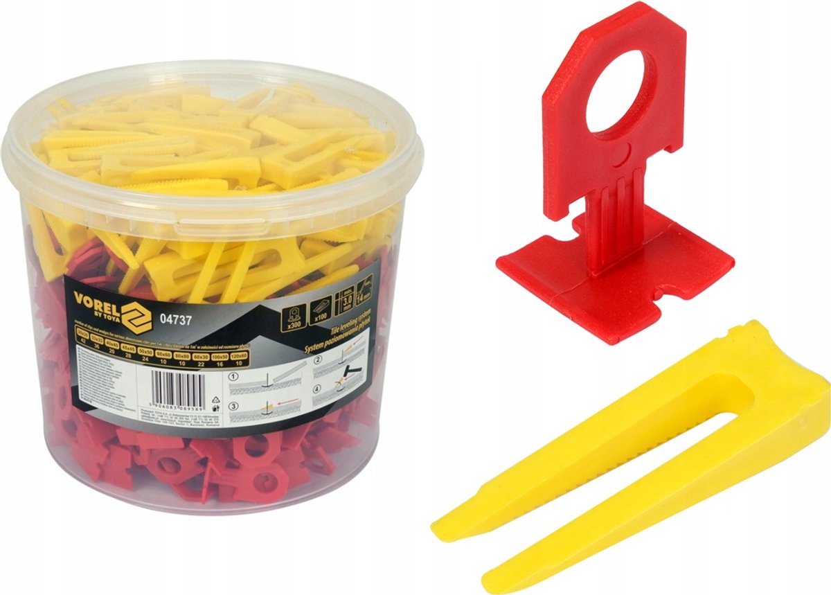 Tegellevelsysteem 3mm clips & wig 400 stuks