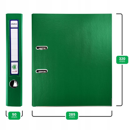 Netuno 10x Ring-Buch Türkis DIN A4 Ekobox 2-Ring-Mechanik 5cm Ringmappe a4 schmaler Aktenordner a4 schmal Aktenordner dünn Kunststoffordner einfarbig Ordner Dokumente Ringbuch Ordner Schulordner
