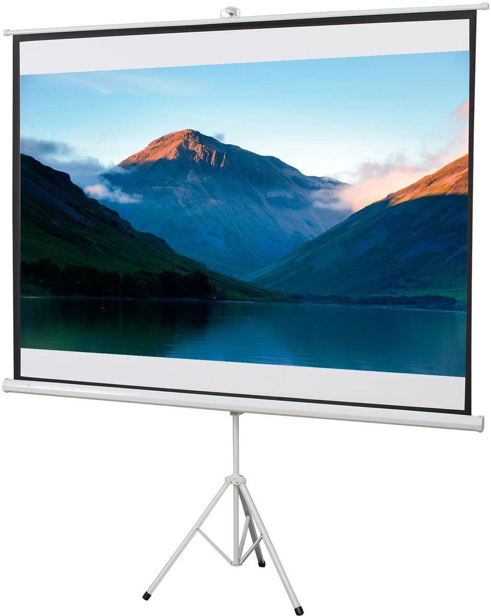Homcom - Beamer Scherm - Projector Screen - Projector Scherm - Projector Doek - Projector Scherm voor Beamer - Handheld Projector Screen with Stand - Draagbare Beamer - 100in - 16:9