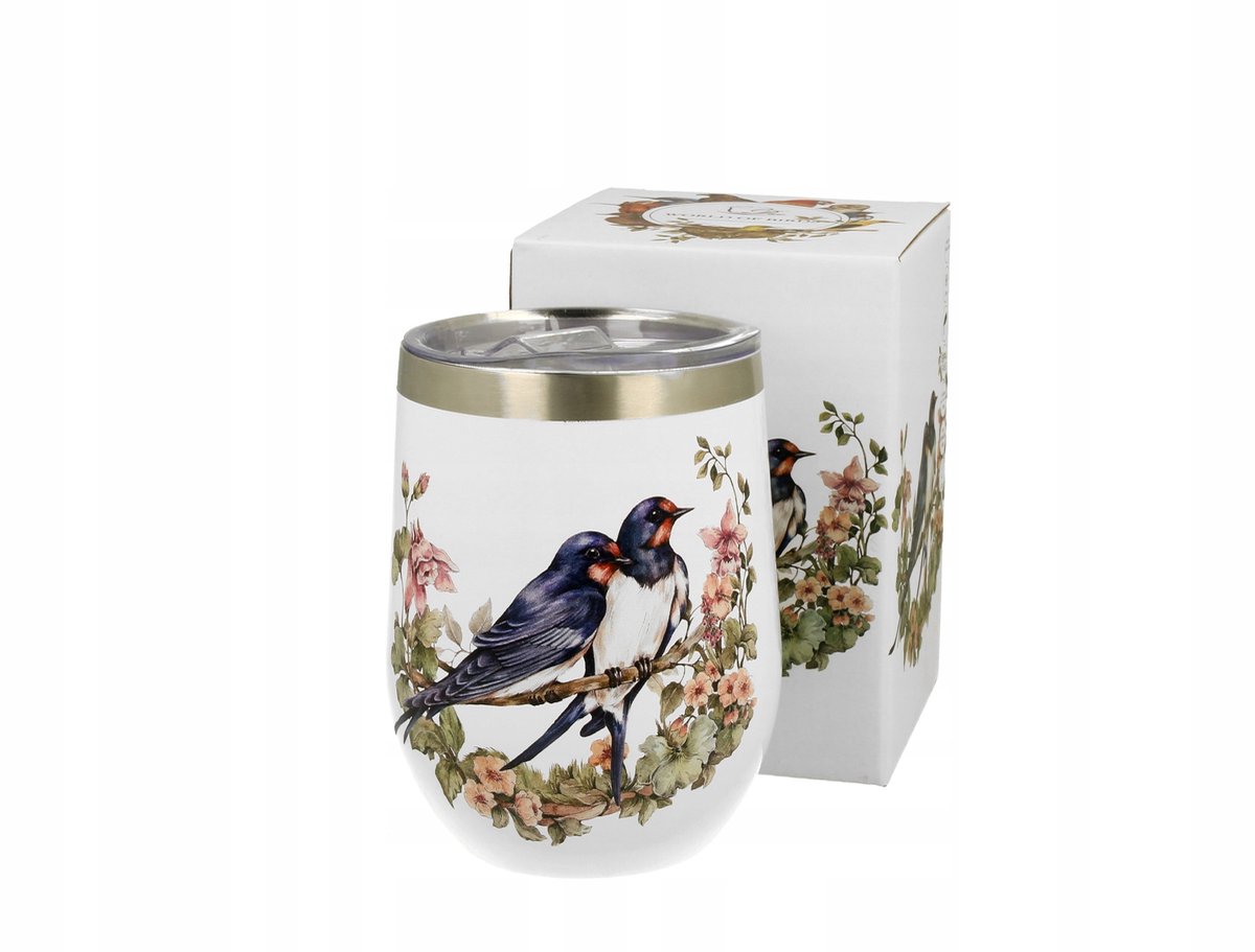 Duo Gift Thermosbeker 'Vogelwereld' - Jaskółki, 330ml