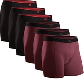 Boxers en viscose de Bamboe pour homme - Sous-vêtements optimal - Lot de 6 - Zwart/Bordeaux - Taille 3XL