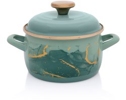 Emmeren Pan Mint Groen 16cm 2.2L Marble - Geschikt voor Inductie