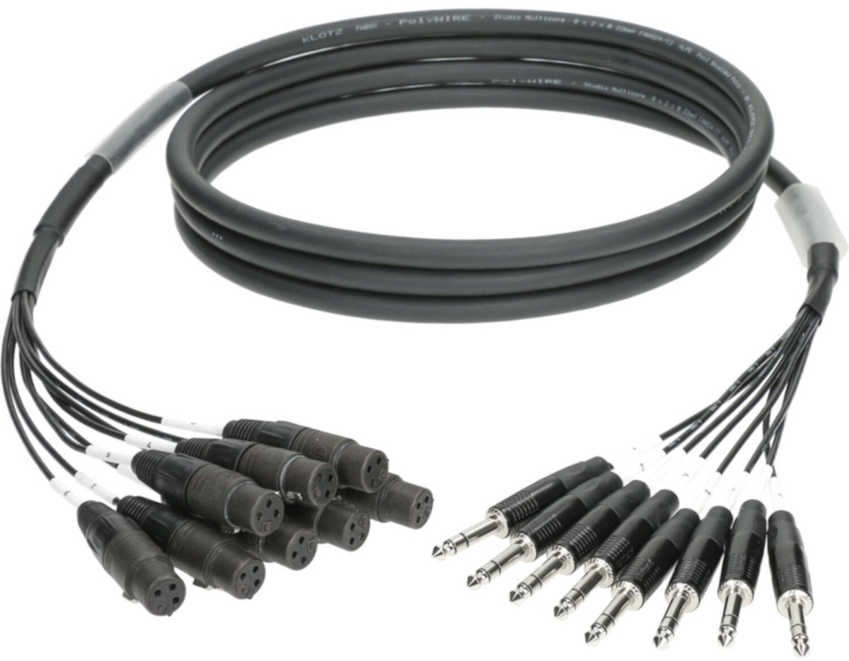 Klotz S08FPA03 8-kanaals gebalanceerde XLR naar jack loom 3 meter