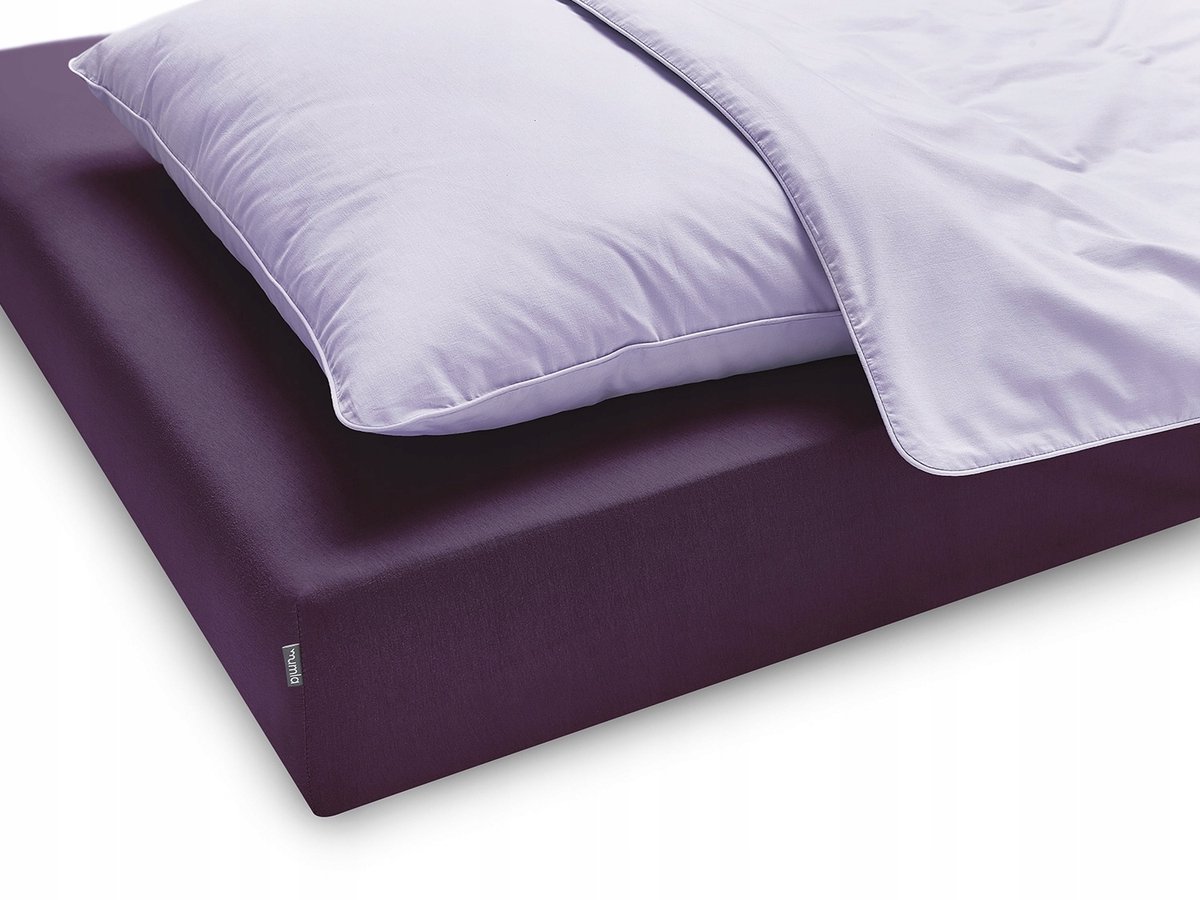 MUMLA Katoenen Hoeslaken Aubergine 90x200 cm - overdreven & Zacht