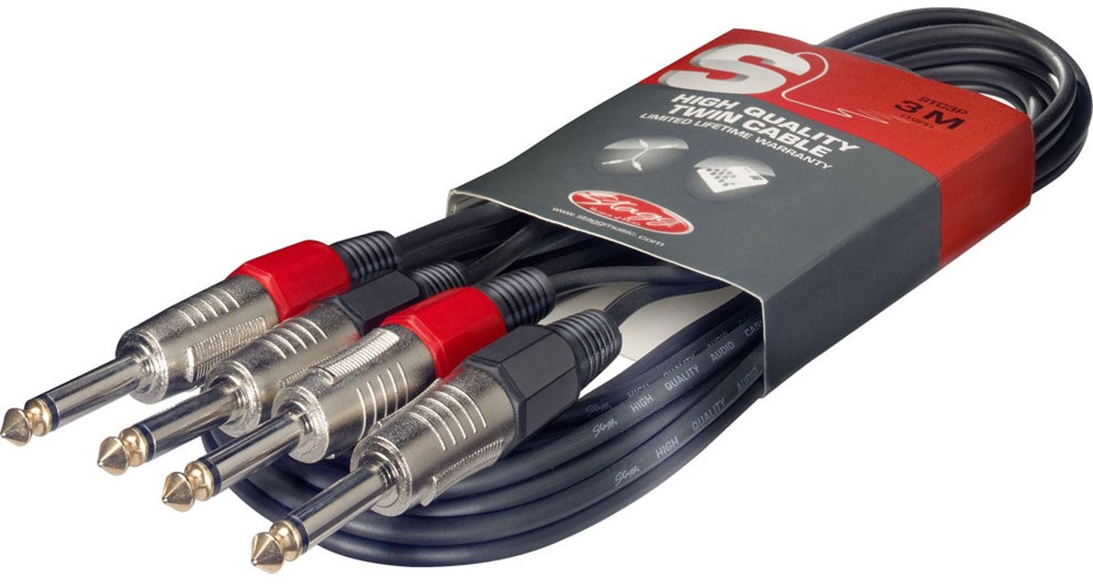 Stagg STC3P jackkabel twin 3 meter