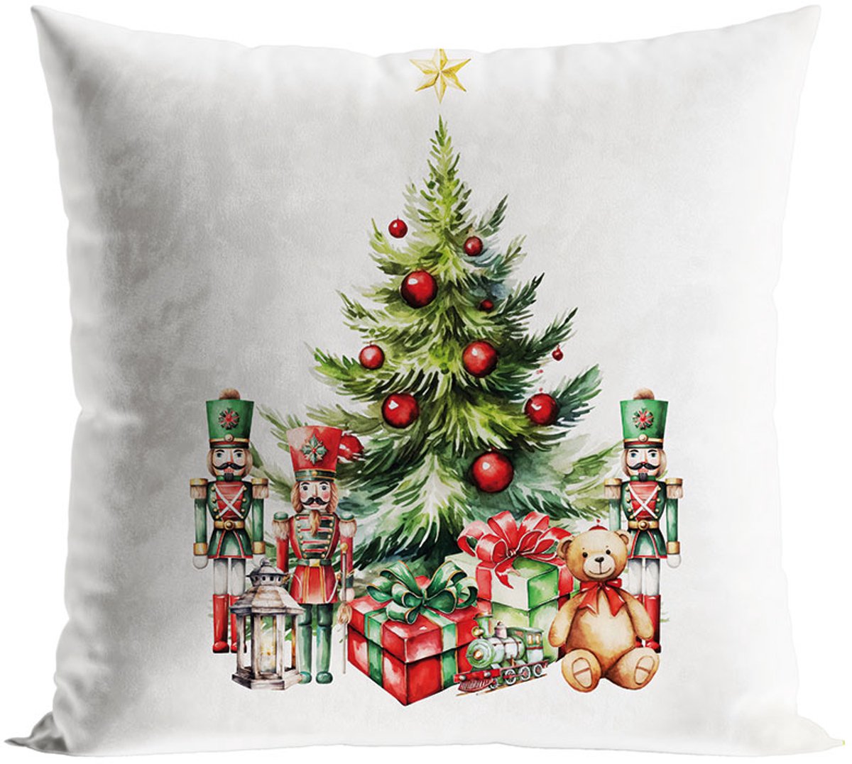 Kerst Kussenhoes 40x40cm - Feestelijke Cadeaus, Veelkleurig Velvet