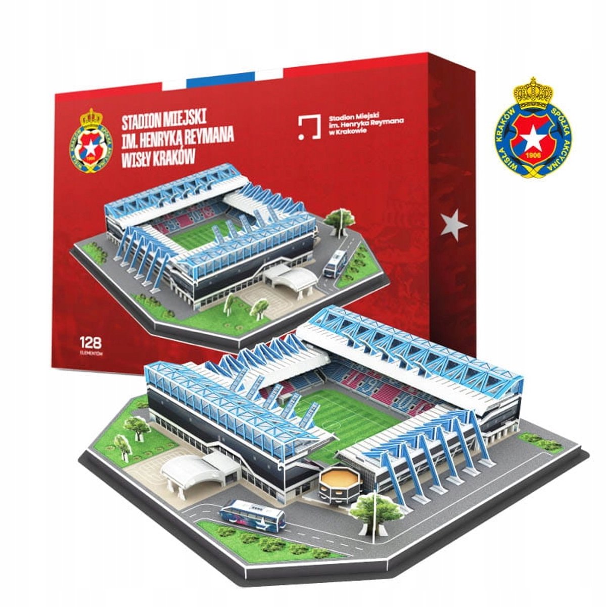 3D Wisła Kraków Stadionpuzzel - 128 Elementen