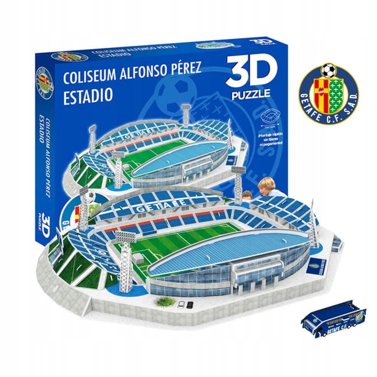 3D Voetbalstadionpuzzel Coliseum Perez Getafe FC - 98 elementen