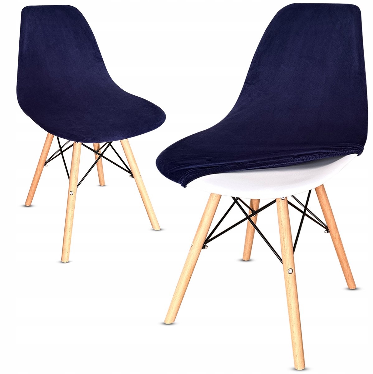 Velours Stoelhoes Scandinavisch Marineblauw - Stijlvol & Beschermend