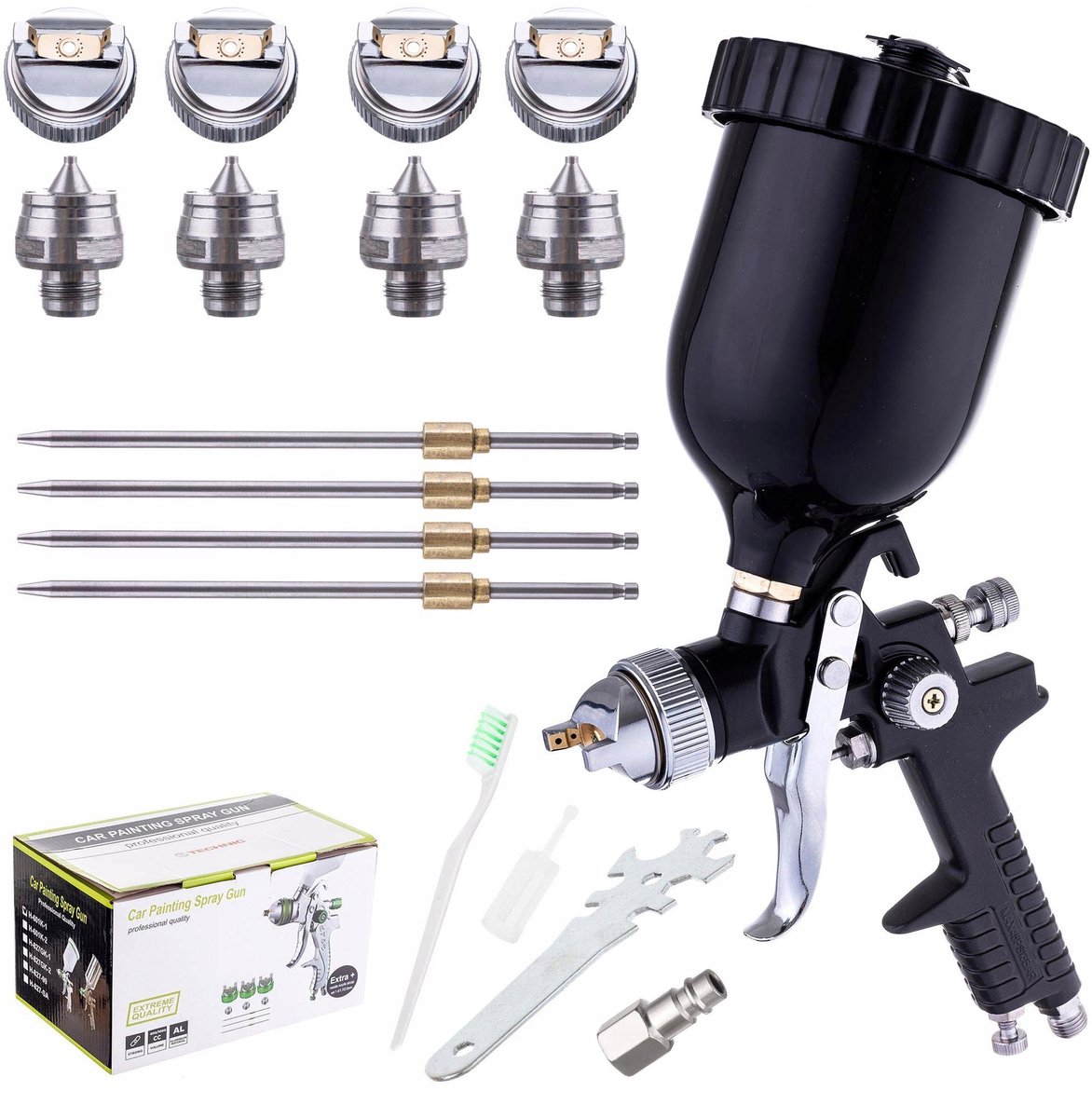 HVLP Spuitpistool met 4 Spuitmonden (1.4-2.5mm) voor Lakken