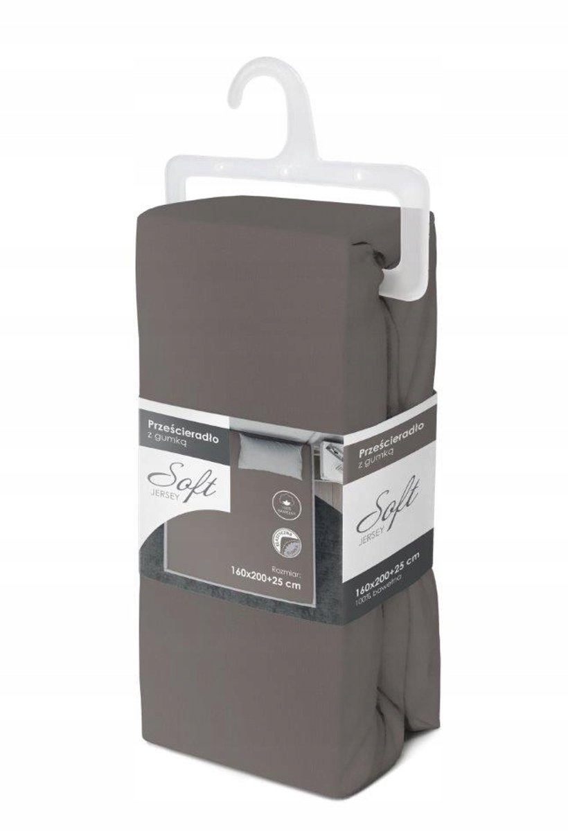Jersey Hoeslaken Cappuccino 160x200 cm - 100% Katoen