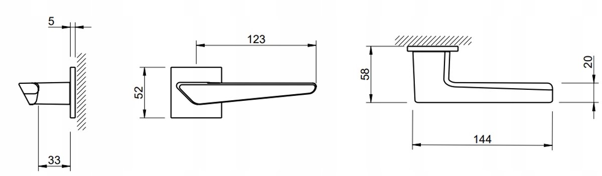 Tupai 4154 5SQ Deurkruk - Parelmoer Nikkel, Vierkant