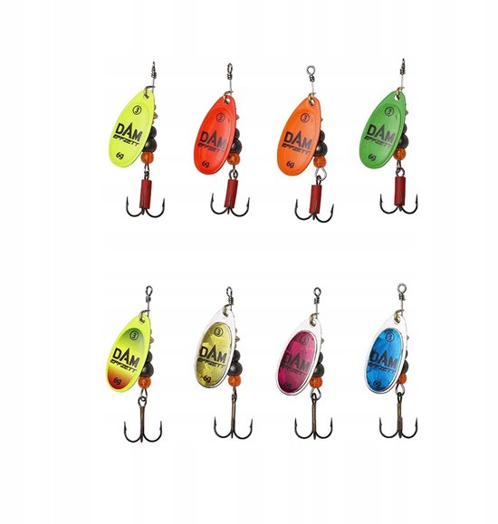 DAM Effzett Fluo Spinner Maat 2 - 4g Rood - Perfect voor Baars van Merkloos — afbeelding 3