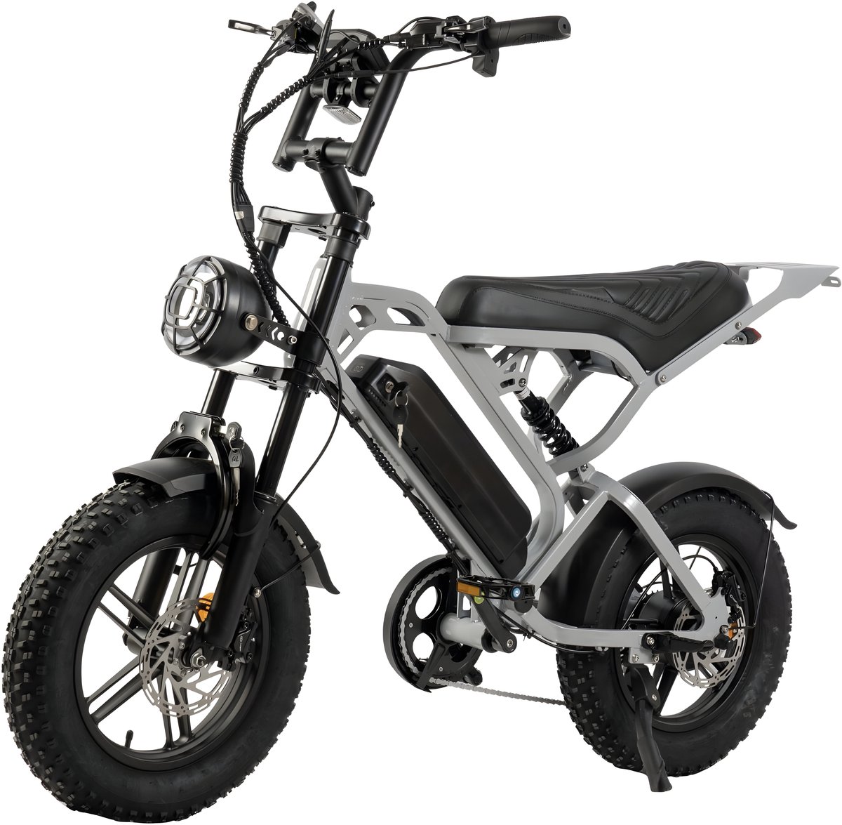 V20 Pro Mini Fatbike – Elektrische Fatbike 2025 – 16 Inch – Hydraulische remmen – Alarm - Nardo Grey - Afneembaar bagagerek - V20 - €949,00