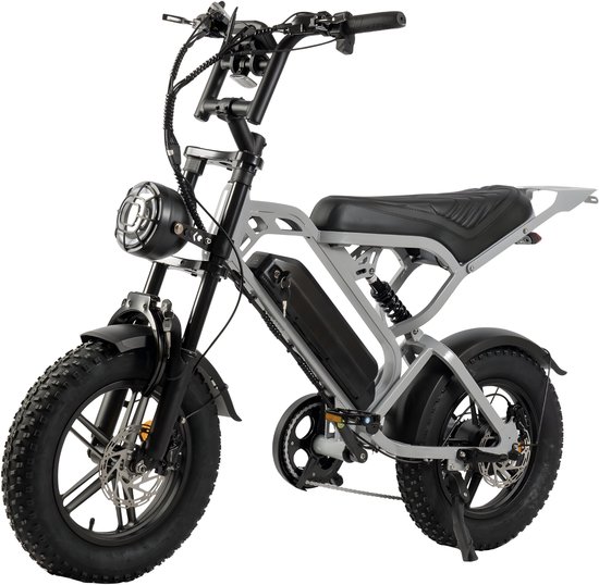 V20 Pro Mini Fatbike – Elektrische Fatbike 2025 – 16 Inch – Hydraulische remmen – Alarm - Nardo Grey - Afneembaar bagagerek - V20 - €899,00