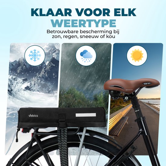 Vebics Accuhoes E-Bike/Electrische Fiets - Beschermhoes voor Bagagedrager Accu van Elektrische Fiets - Zwart van Vebics — afbeelding 5