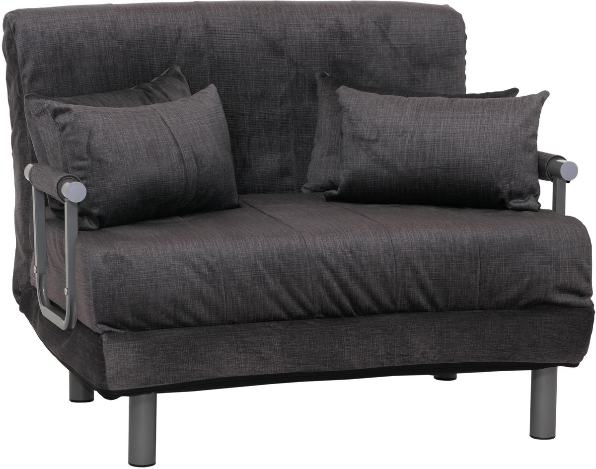 MCW Fauteuilbed MCW-K29, opklapbare fauteuil slaapbank logeerbed, ligoppervlak 190x100cm, chenille stof (370g/m²) ~ donkergrijs
