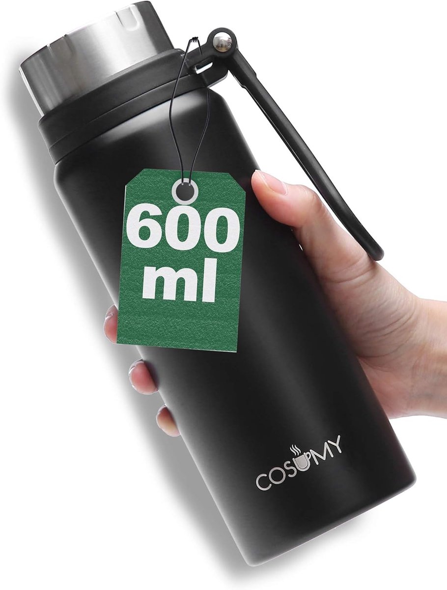 Thermosfles 600ml - Lekvrij - Ideaal voor onderweg - Geschikt voor hete en koude dranken