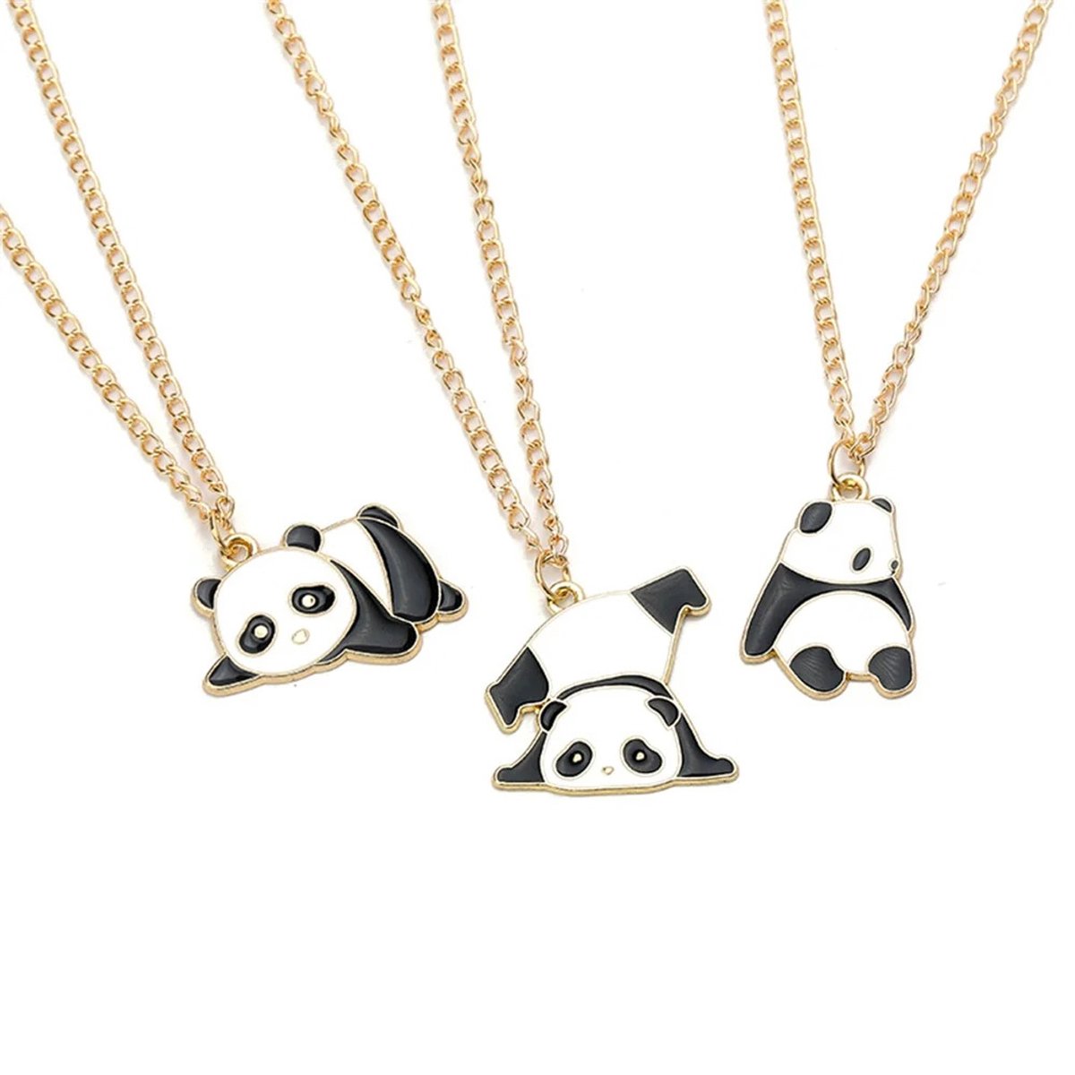 BFF Ketting Voor 3 - Vriendschapsketting Panda’s - Best Friends Ketting - Kasey