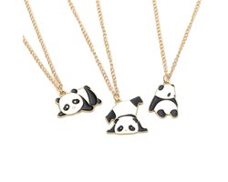 BFF Ketting Voor 3 - Vriendschapsketting Panda’s - Best Friends Ketting - Kasey