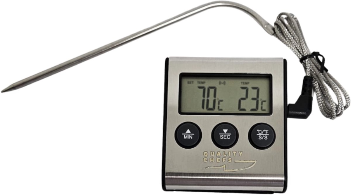 Qualitychefs digitale kernthermometer met timer en alarmfunctie — cadeau in Kookcadeaus - foto 6