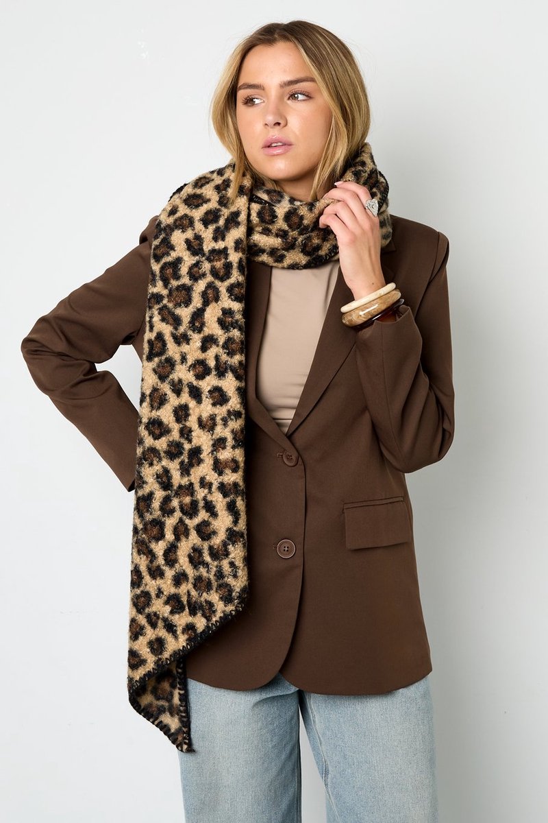 Sjaal Winter Panter Vachtje - Camel