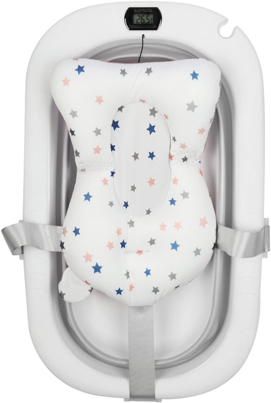 PIPIPOXER- Opvouwbaar babybadje met digitale thermometer en kussen geschikt voor baby's van 0 tot 36 maanden Grijs van PIPIPOXER — afbeelding 3