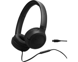 JBL Tune 530 USB-C - USB C Koptelefoon - Bedrade On-ear Headset voor iPhone 15, 16 & 17 - Met Microfoon - JBL Pure Bass - Samsung & Laptop - Zwart