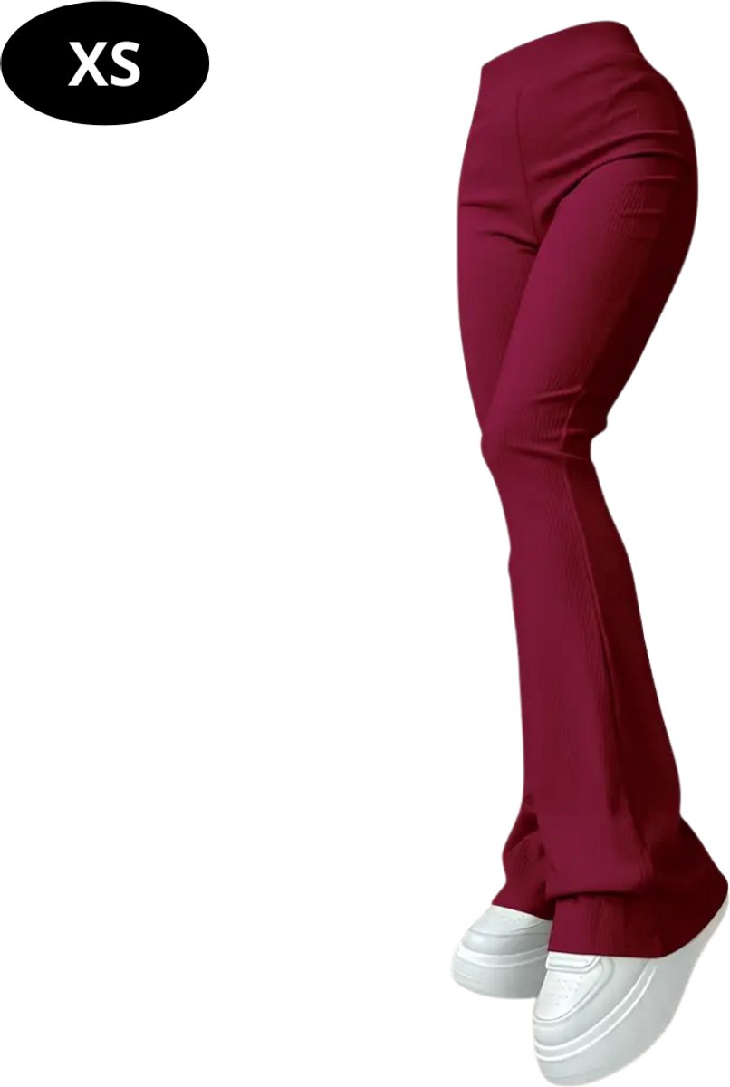 Bovista Lange Broek Dames Flair Broeken Wijde Broek Flared Broek Pants Jeans Trousers Strectch Rood