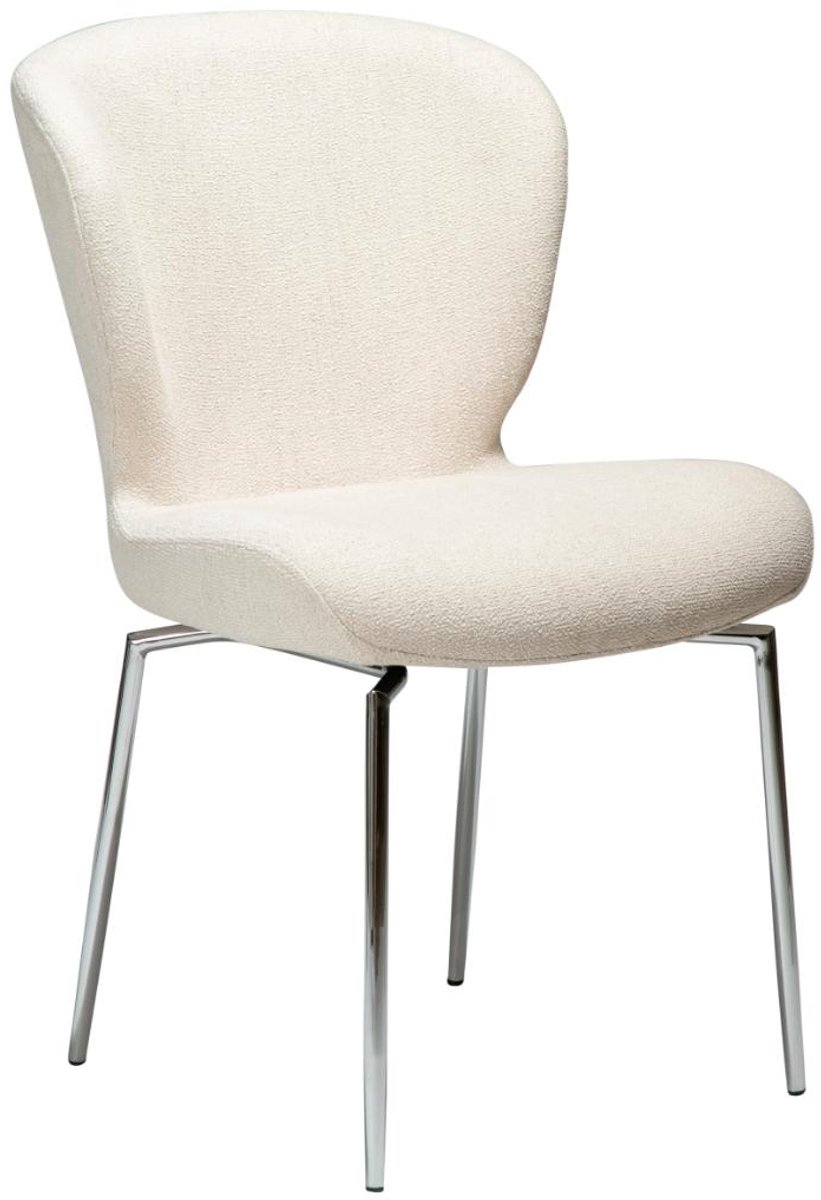 Glory Dan-Form eetkamerstoel draaivoet bouclé beige.