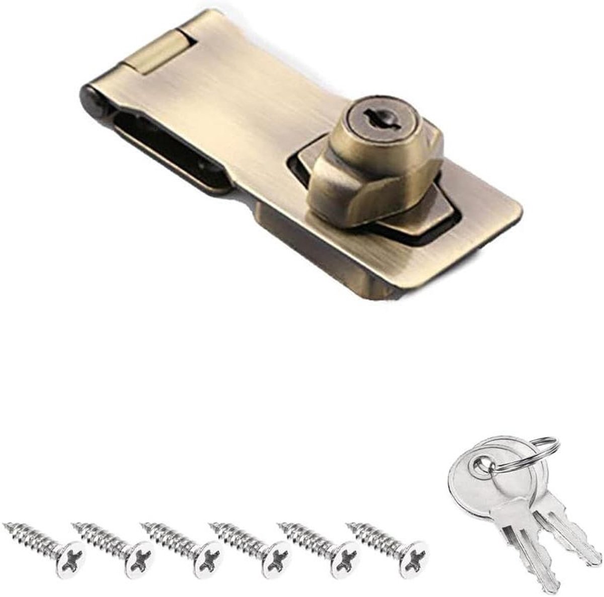 Allecto plus - Deurslot hasp, hangslot en grendel - 10,5 cm - Kasten, lades, poorten