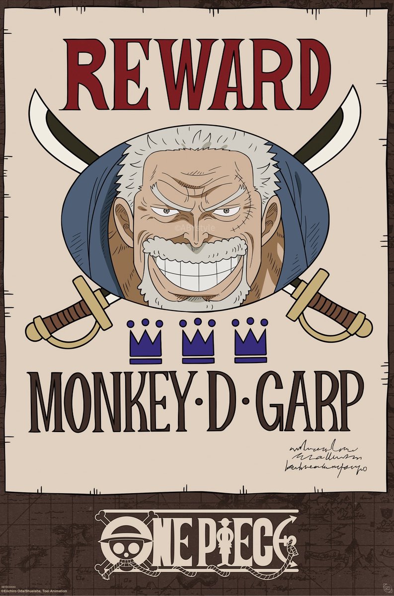 Poster One Piece - Wanted - Garp Cross Guild 61x91,5cm