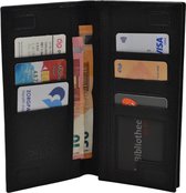 Portefeuille en cuir debout Calio - Cuir et femme - Porte-billets en cuir - Flort Zwart