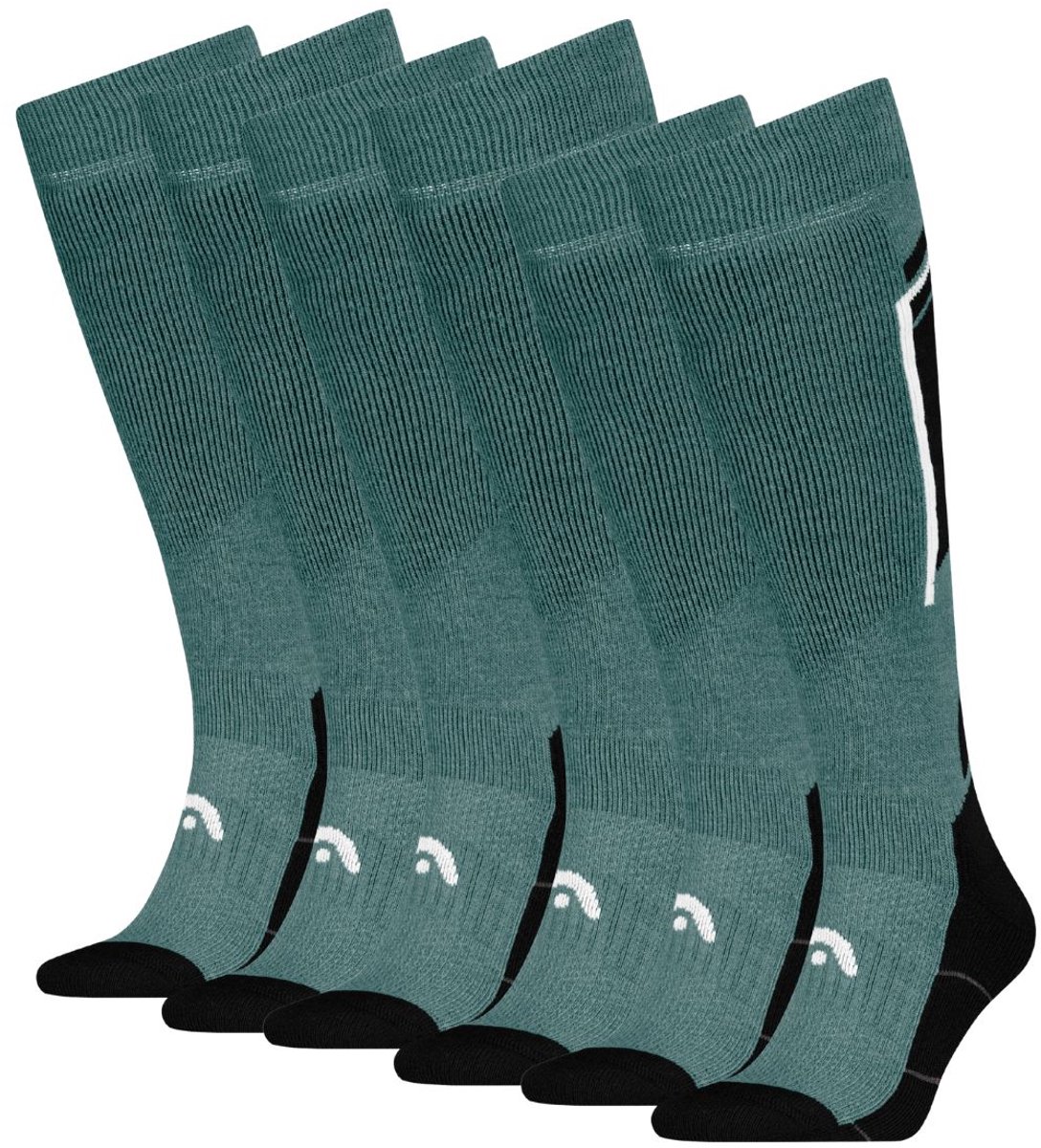HEAD Skisokken Kneehigh 6-pack Dark Sea-43/46 Groen