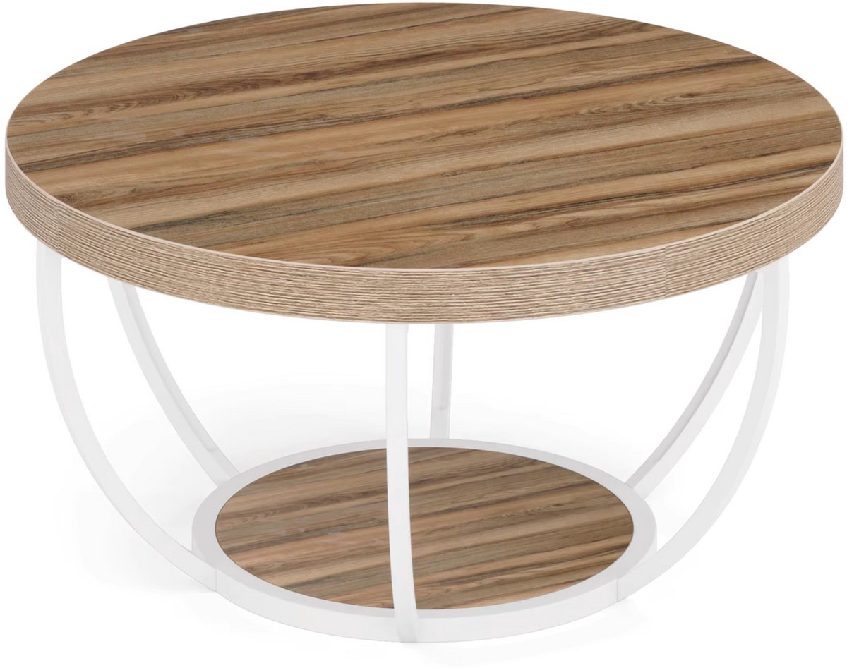 Happiq Salontafel Marina - Rond - Modern - Voor woonkamer - Bijzettafel - 95cm - Grijs