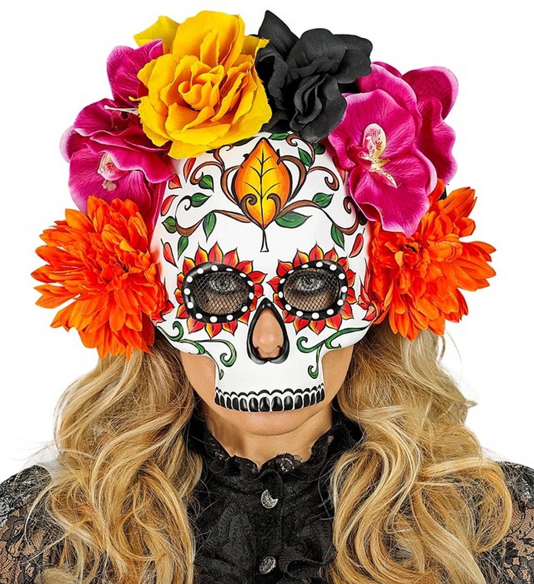 Masker Des Doods Met Bloemen