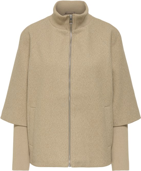 Jacqueline de Yong Jas Jdymemory Life Rib Short Jacket Otw 15353907 Camel/melange Wi Dames Maat - XS