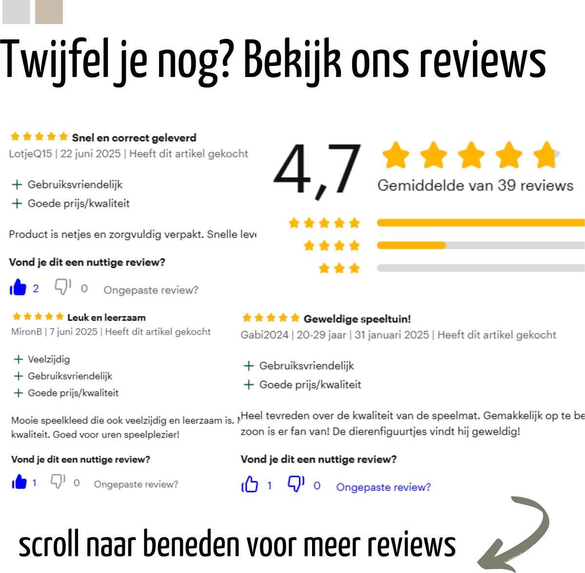 Roosly Speelmat Baby - Speelkleed Baby - babygym - kruipmat - playmat - Foam vloerpuzzel 145 x 145 cm - Opstaande Rand - Inclusief Opbergtas - speelgoed - Veilig & Zacht - Beige thumbnail 7